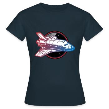 spaceship space shuttle - Frauen T-Shirt - Navy - Vorne - AI Model Female 172 dark (172cm)