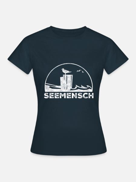 Seemensch Nautik Silhouette - Frauen T-Shirt - Navy