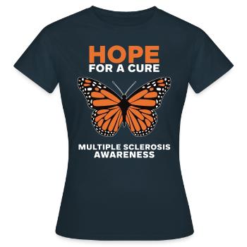 Multiple Sclerosis Bewusstsein Hope Schmetterling - Frauen T-Shirt - Navy - Vorne - AI Model Female 172 dark (172cm)