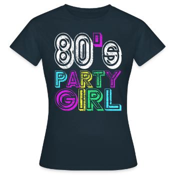 80er Party - Frauen T-Shirt - Navy - Vorne - AI Model Female 172 dark (172cm)