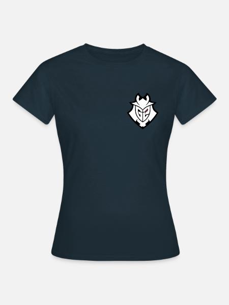 Logotipo de G2 Esports Líneas negras pequeñas - Camiseta mujer - azul marino