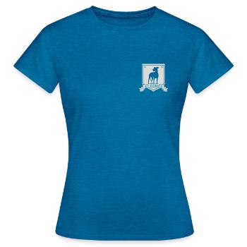 Ted Lasso A.F.C Richmond Logo Weiß - Frauen T-Shirt - Antikblaues Saphir meliert - Vorne - AI Model Female 172 dark (172cm)