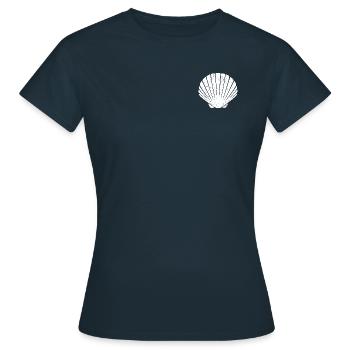 Camino - Jakobsweg - Pilgertour - Santiago - Frauen T-Shirt - Navy - Vorne - AI Model Female 172 dark (172cm)