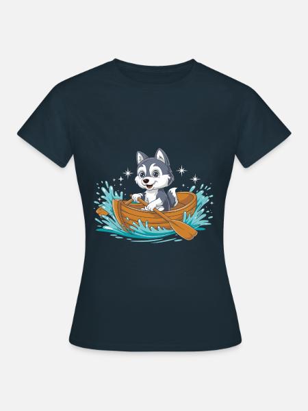 Ein Husky-Paddelboot - Frauen T-Shirt - Navy
