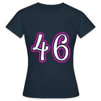 46 Numéro de numéro - T-shirt Femme - marine - Devant - AI Model Female 172 dark (172cm)
