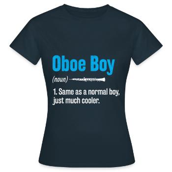 Oboe Boy Oboe Basoonist Marching Band Instrument B - Frauen T-Shirt - Navy - Vorne - AI Model Female 172 dark (172cm)