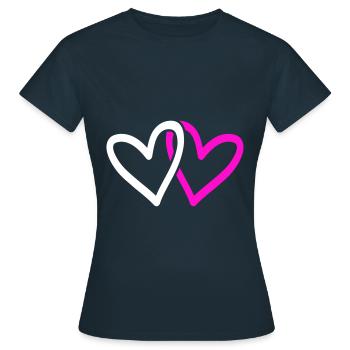 herz icons - Frauen T-Shirt - Navy - Vorne - AI Model Female 172 dark (172cm)