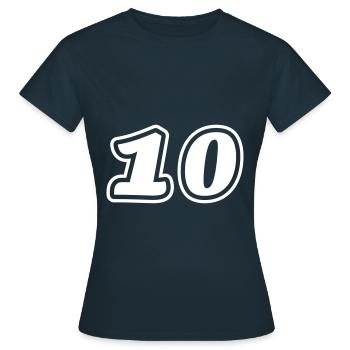Symbole de 10 chiffres - T-shirt Femme - marine - Devant - AI Model Female 172 dark (172cm)