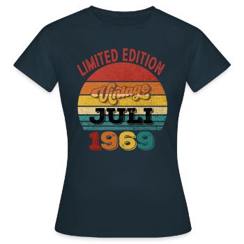 54. Geburtstag Limited Edition juli 1969 - Frauen T-Shirt - Navy - Vorne - AI Model Female 172 dark (172cm)