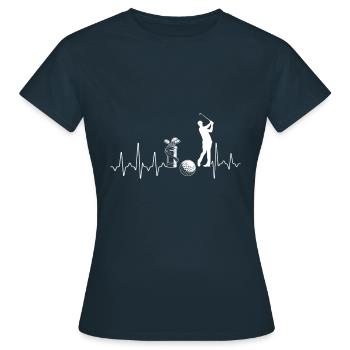 Golf Heartbeat - Frauen T-Shirt - Navy - Vorne - AI Model Female 172 dark (172cm)