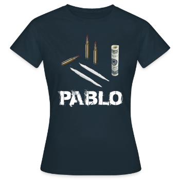 Pablo Escobar Drugs - Frauen T-Shirt - Navy - Vorne - AI Model Female 172 dark (172cm)