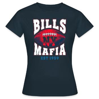 Bills NY Mafia Football - Frauen T-Shirt - Navy - Vorne - AI Model Female 172 dark (172cm)