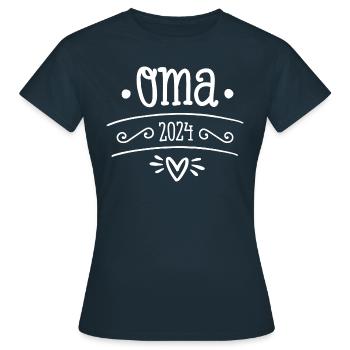 Oma 2024 Geschenk - Frauen T-Shirt - Navy - Vorne - AI Model Female 172 dark (172cm)
