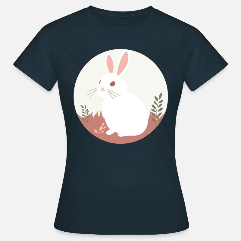 Rabbit Bunny Comic Art - Women's T-Shirt - navy