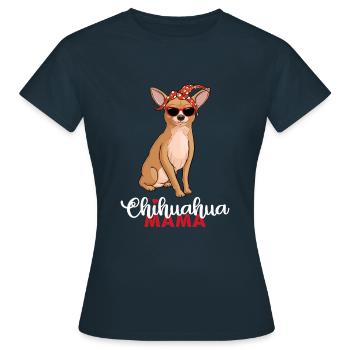 Chihuahua Mama with sunglasses Bandana - Women's T-Shirt - navy - Front - AI Model Female 172 dark (172cm)