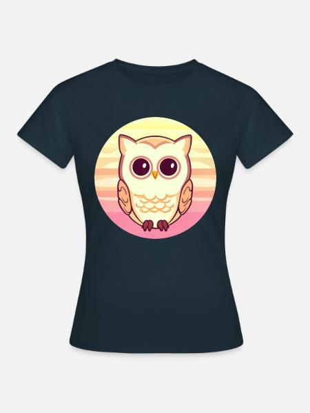 Eule Sunset Design - Frauen T-Shirt - Navy