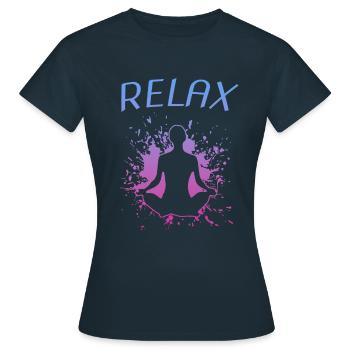 Relax Yoga Namaste - Frauen T-Shirt - Navy - Vorne - AI Model Female 172 dark (172cm)
