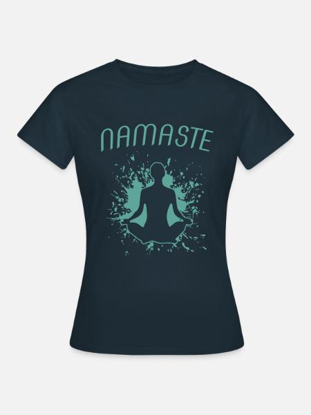 namaste yoga - Frauen T-Shirt - Navy