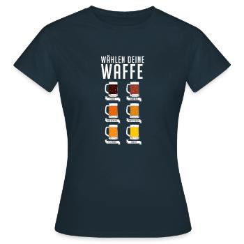 Wähle deine Waffe - Frauen T-Shirt - Navy - Vorne - AI Model Female 172 dark (172cm)