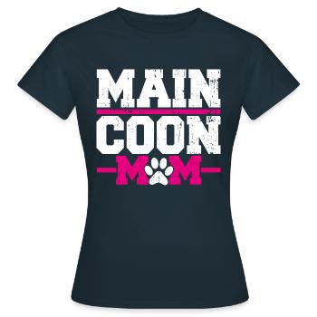 Maine Coon Mom Maine Coon Owner Cat Lover - Women's T-Shirt - navy - Front - AI Model Female 172 dark (172cm)