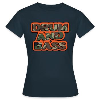 Drum and Bass Camo - T-shirt Femme - marine - Devant - AI Model Female 172 dark (172cm)