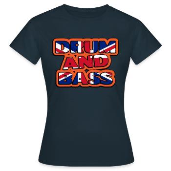 Drum and Bass Royaume-Uni - T-shirt Femme - marine - Devant - AI Model Female 172 dark (172cm)