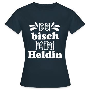 Du bisch min Heldin Patentante fragen Schweiz - Frauen T-Shirt - Navy - Vorne - AI Model Female 172 dark (172cm)