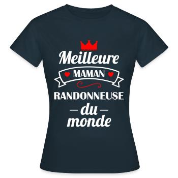Meilleure maman randonneuse, fête des mères - T-shirt Femme - marine - Devant - AI Model Female 172 dark (172cm)