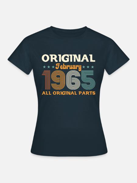 60. Geburtstag Geschenk Mann Original Februar 1965 - Frauen T-Shirt - Navy