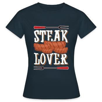 J'aime le steak griller le boeuf à la viande - T-shirt Femme - marine - Devant - AI Model Female 172 dark (172cm)