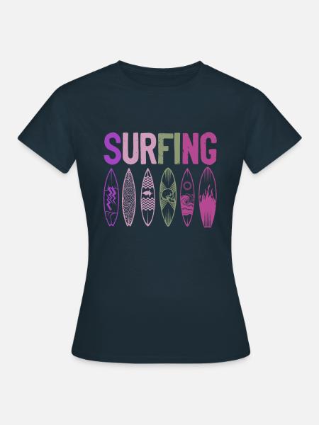 Surfbrett Surfing - Frauen T-Shirt - Navy