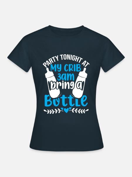 baby babyflasche - Dame-T-shirt - marineblå