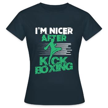 kickboxing sport - T-shirt Femme - marine - Devant - AI Model Female 172 dark (172cm)