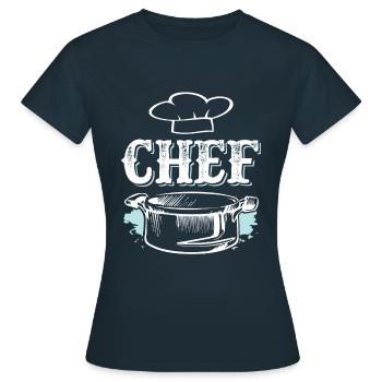 chef chef - Women's T-Shirt - navy - Front - AI Model Female 172 dark (172cm)