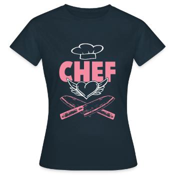 chef chef - Women's T-Shirt - navy - Front - AI Model Female 172 dark (172cm)