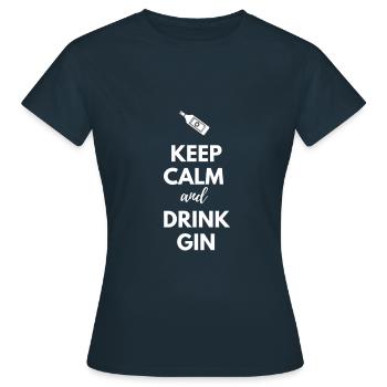 Keep Calm Drink Boisson au citron et au citron vert - T-shirt Femme - marine - Devant - AI Model Female 172 dark (172cm)
