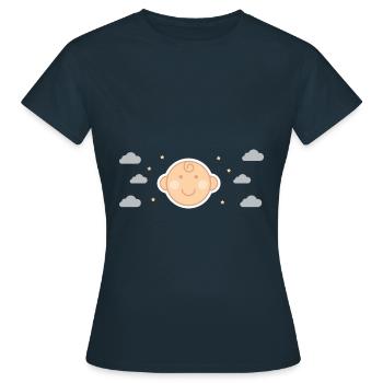 Baby Newborn Father Mother Son Daughter Family - Women's T-Shirt - navy - Front - AI Model Female 172 dark (172cm)