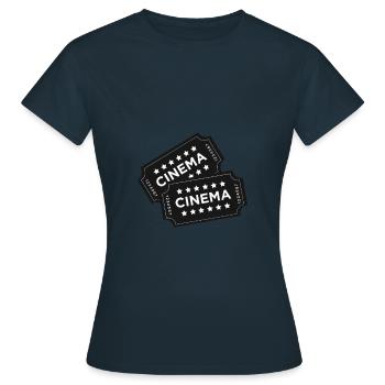 Cinema Tickets Tickets Icon Stars Movie Presentation - Women's T-Shirt - navy - Front - AI Model Female 172 dark (172cm)