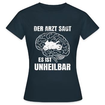 Unheilbar Motorrad Mopped Motor Race Mopped Schnel - Frauen T-Shirt - Navy - Vorne - AI Model Female 172 dark (172cm)