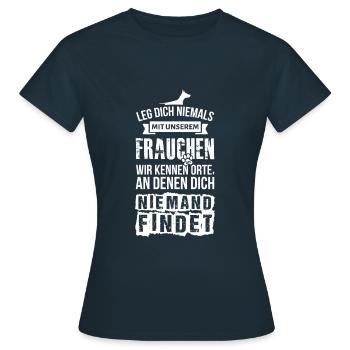 Frauchen Hunde Sprüche Hundeliebhaber Hundeliebe - Frauen T-Shirt - Navy - Vorne - AI Model Female 172 dark (172cm)