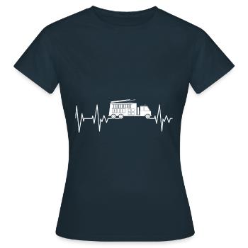 Löschfahrzeug EKG Feuerwehr Feuerwehrmann Retter - Frauen T-Shirt - Navy - Vorne - AI Model Female 172 dark (172cm)