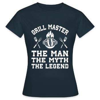 Grill Master Man Myth Legend GrillIng Bbq Season - Women's T-Shirt - navy - Front - AI Model Female 172 dark (172cm)