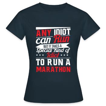 Marathon coureur marathon idiot coureur dire drôle - T-shirt Femme - marine - Devant - AI Model Female 172 dark (172cm)