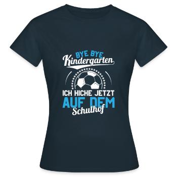 School freshmen kicker football first grader school - Women's T-Shirt - navy - Front - AI Model Female 172 dark (172cm)