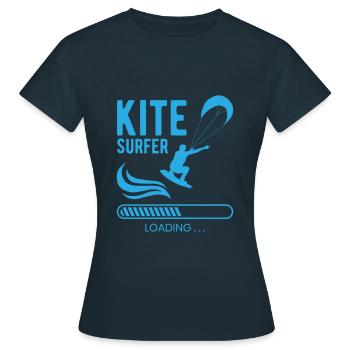 Kite Surfer Loading Future Kitesurfer Sea - Women's T-Shirt - navy - Front - AI Model Female 172 dark (172cm)