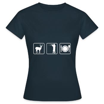 Hunting Hunters Hunting Hunting Game Food Push hunting - Women's T-Shirt - navy - Front - AI Model Female 172 dark (172cm)