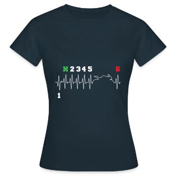 Motorrad Herzschlag Gangschaltung Schaltung Bike - Frauen T-Shirt - Navy - Vorne - AI Model Female 172 dark (172cm)