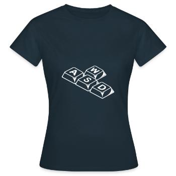 WASD Keyboard Gamer Gaming Gaming Gamer Control PC - Women's T-Shirt - navy - Front - AI Model Female 172 dark (172cm)