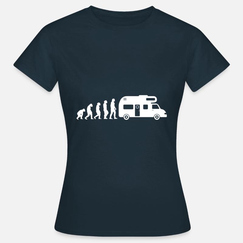 Camper Van Camping Evolution Caravan Motorhome - Women's T-Shirt - navy