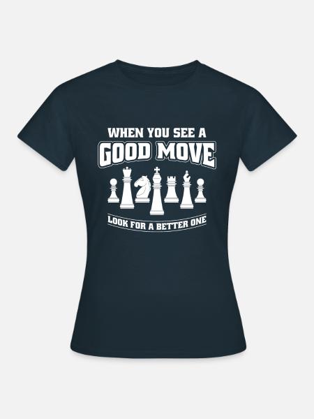 Schach Schachspieler Evolution Schachmatt Chess - Frauen T-Shirt - Navy